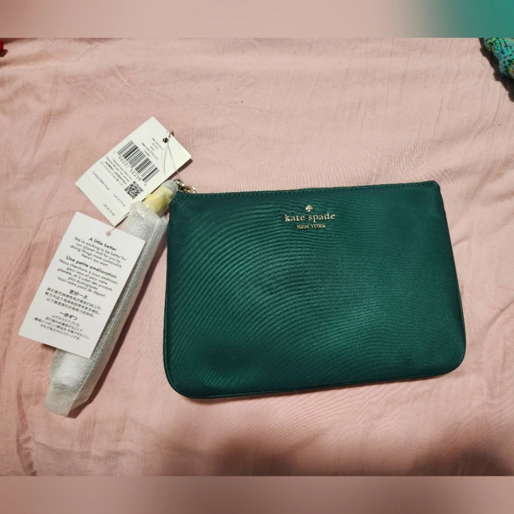 Brand New Kate Spade Deep Jade Wrist Pouch